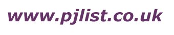 Welcome to www.pjlist.co.uk
